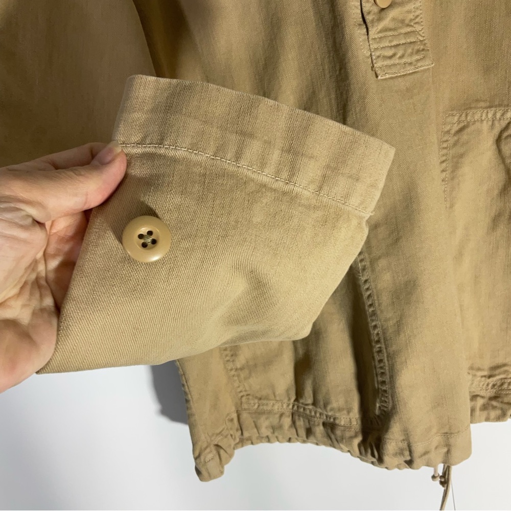 J. Crew Women’s Anorak Heritage Silhouette Hooded Pullover Jacket Beige Size LG - Picture 10 of 16